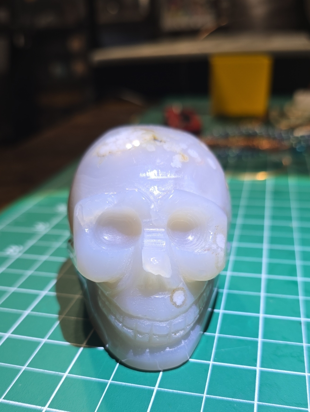 UV reactive Flower agate skull